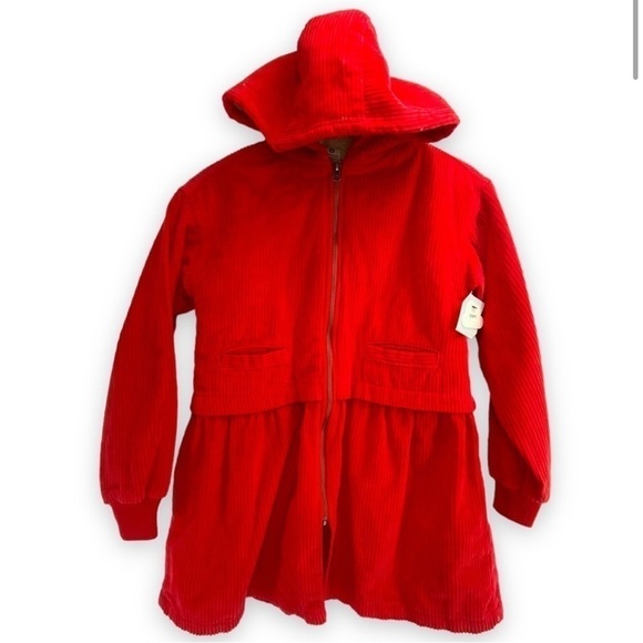 stem Other - Stem Hooded Corduroy Parka Jacket 8 NWOT Red Tomato